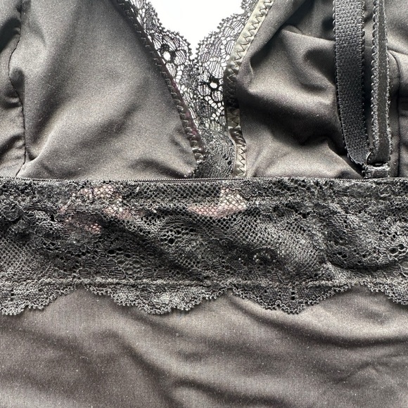 LA VIE EN ROSE BLACK LACE OVERLAY NIGHTIE SLIP-ON LINGERIE SIZE S - Picture 6 of 14